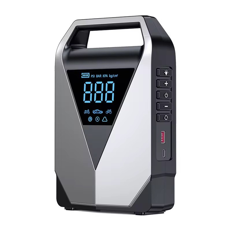 Bomba de Ar Digital Portátil Auxiliar de Partida 8000mAh Power Bank Lanterna Recarregável It Blue