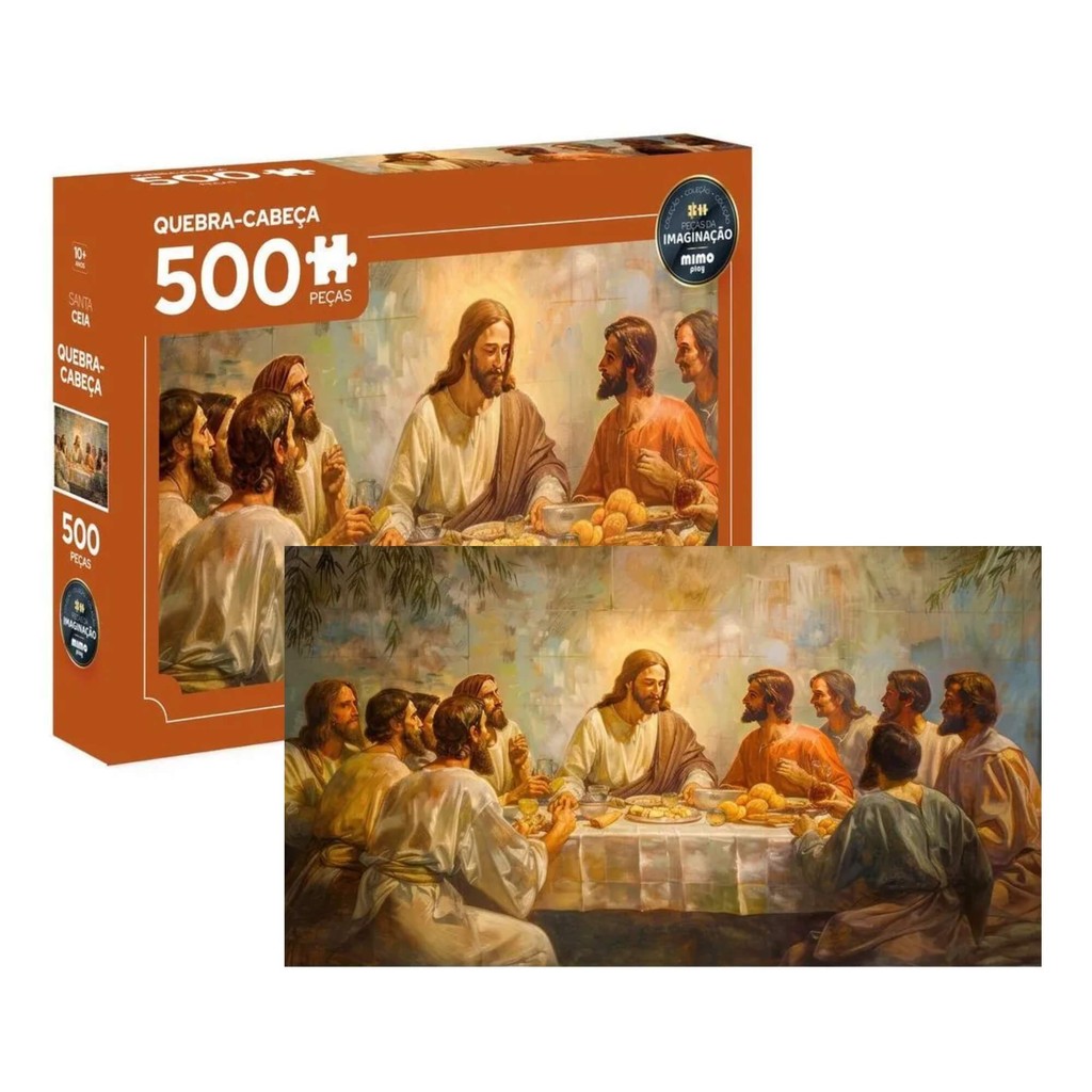 Quebra Cabeça 500 Peças Santa Ceia Peças da Imaginação Mimo Toys - 2633