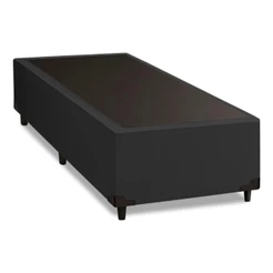 Cama Box Solteiro 0,88m E 38cm De Altura Suede Prince Preto