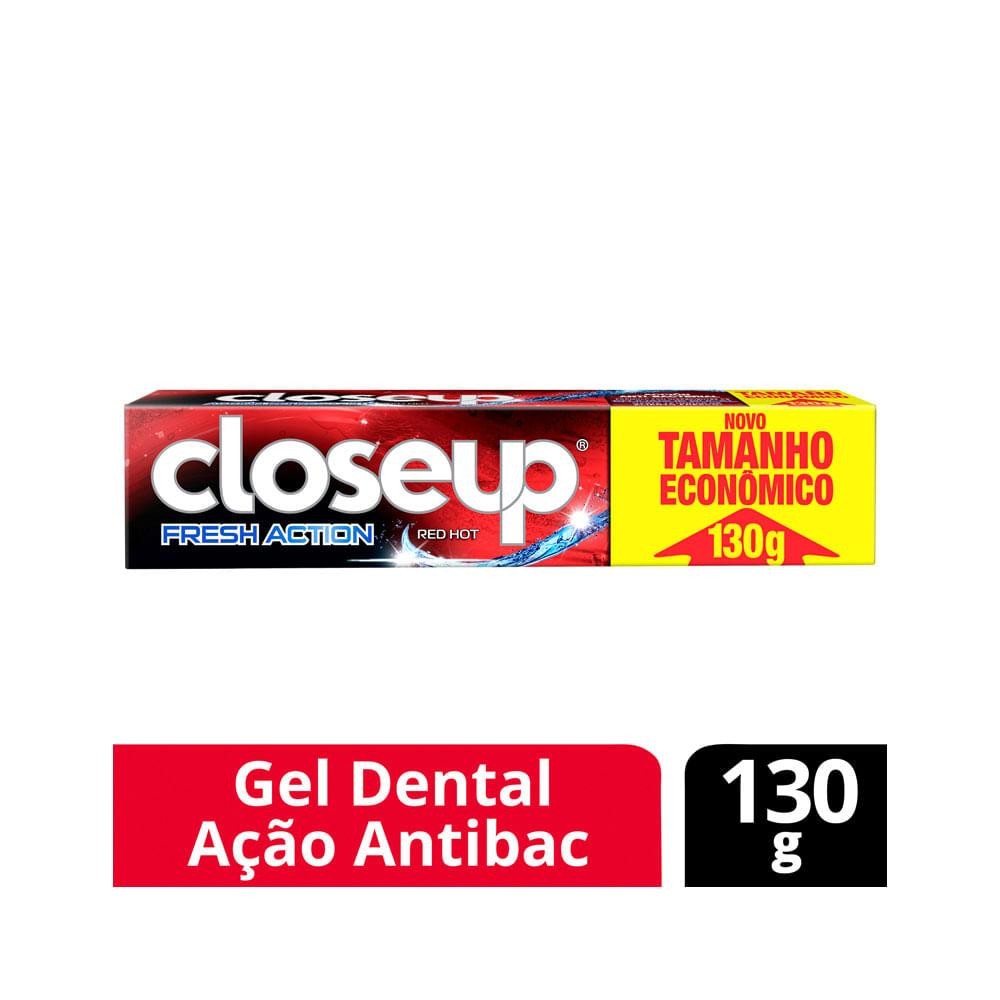 Detalhes do Gel Dental Com Fluor Red Hot Closeup Fresh Action 130gr