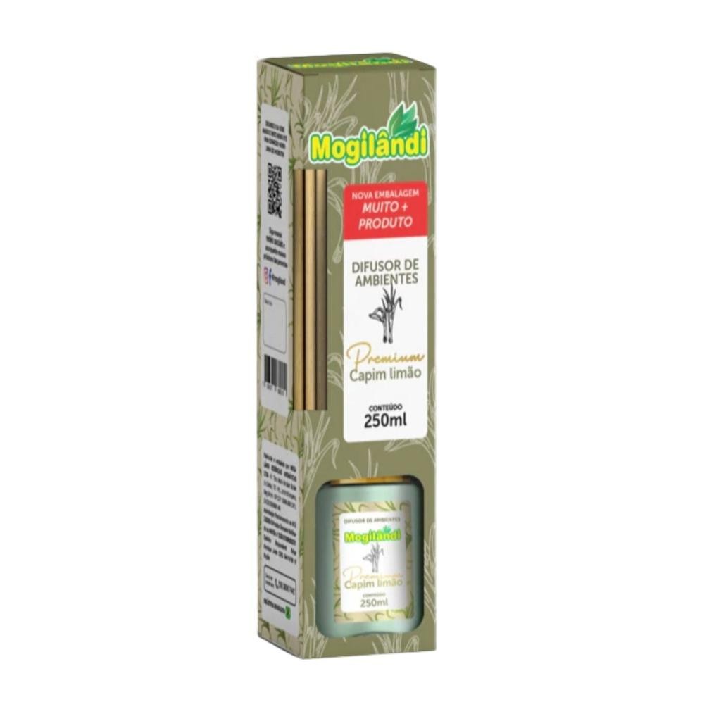 Difusor Aromático de Ambientes Capim Limão Mogilândi 250ML em Oferta na Shopee