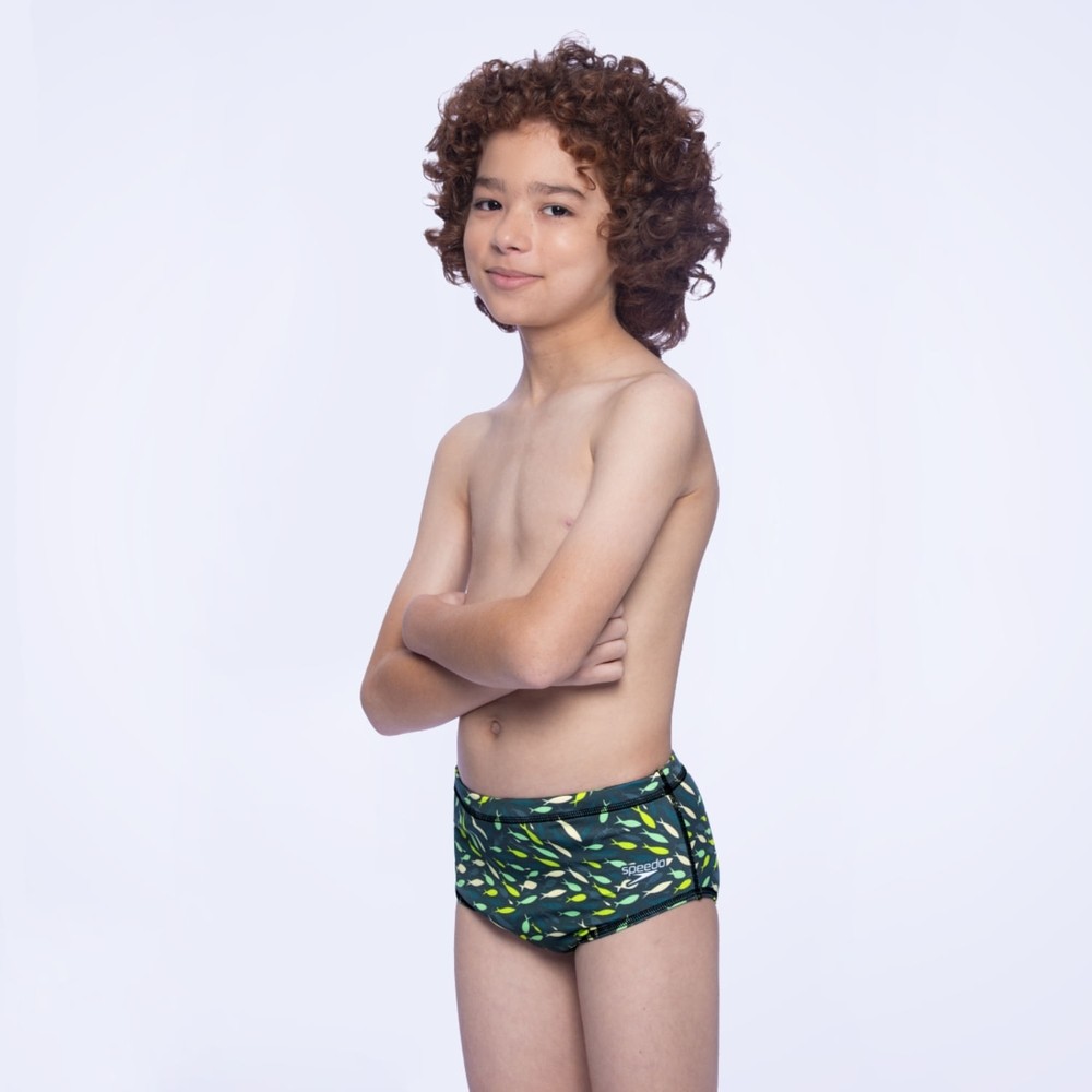Sunga Infantil Tradicional Fish Com UV50+ Antiodor Dry Speedo - VERDE MUSGO