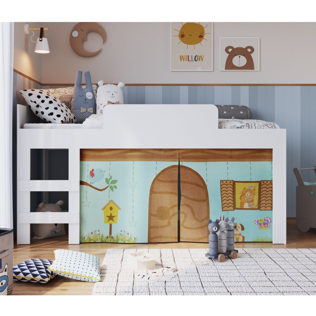 Cama Infantil Protetor E Cortina Alegria Meu Fofinho . em Oferta na Shopee