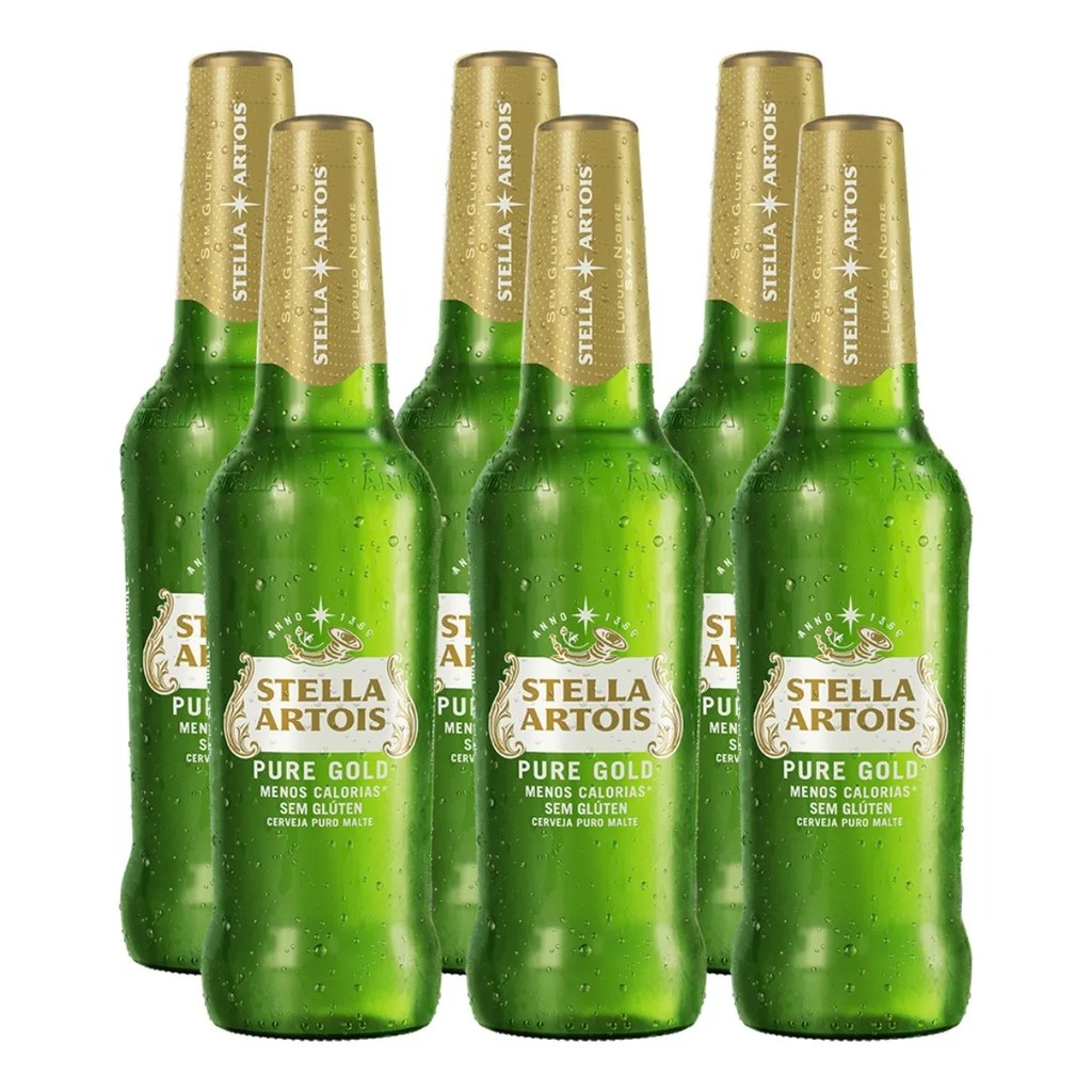 Stella Artois Pure Gold Long Neck 330ml - 6 unidades
