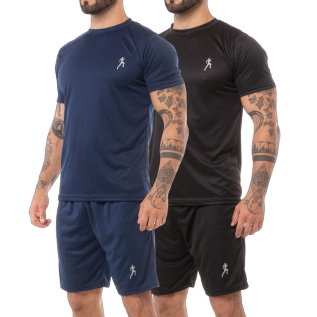 Kit 3 Bermudas Masculinas Academia  + 3 Camisetas Esportiva - Conjunto