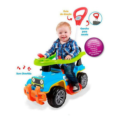 Carrinho Passeio Jip Jip Câmbio Buzina Som Infantil Maral Cor Colorido