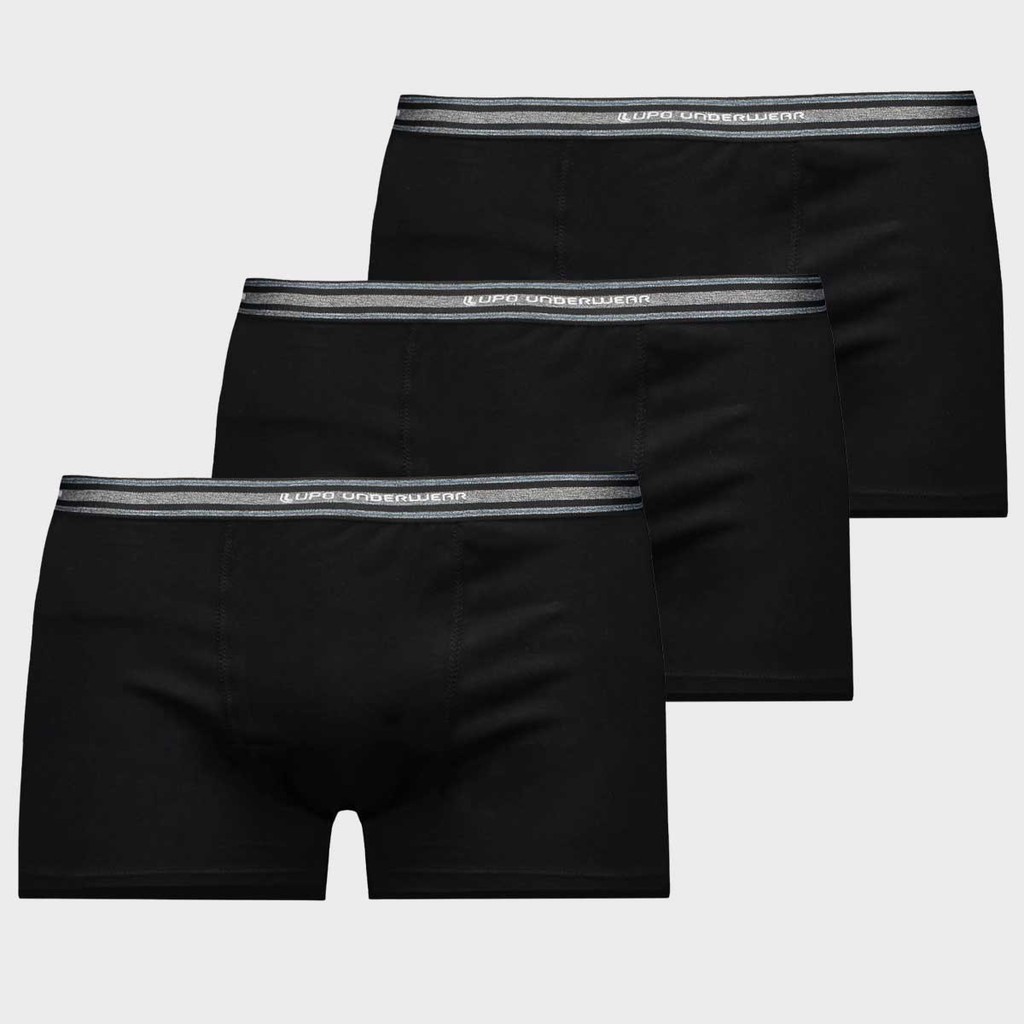 Kit 3 Cuecas Sunga Lupo Basic Algodão com Elastano Preta