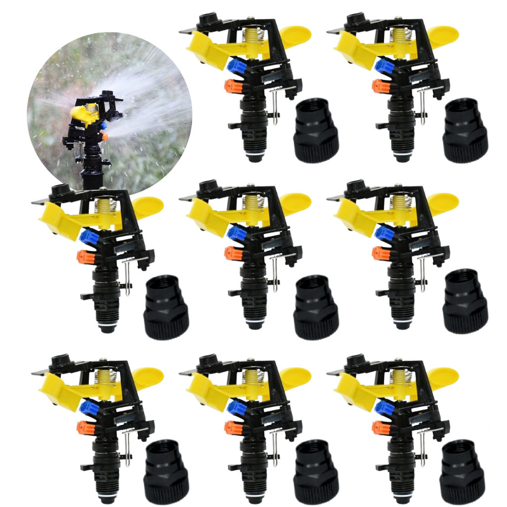 Kit 8 Aspersor 3/4 Setorial Espiga De Impacto Irrigador 3/4 Horta, Jardim, Gramado e Lavoura