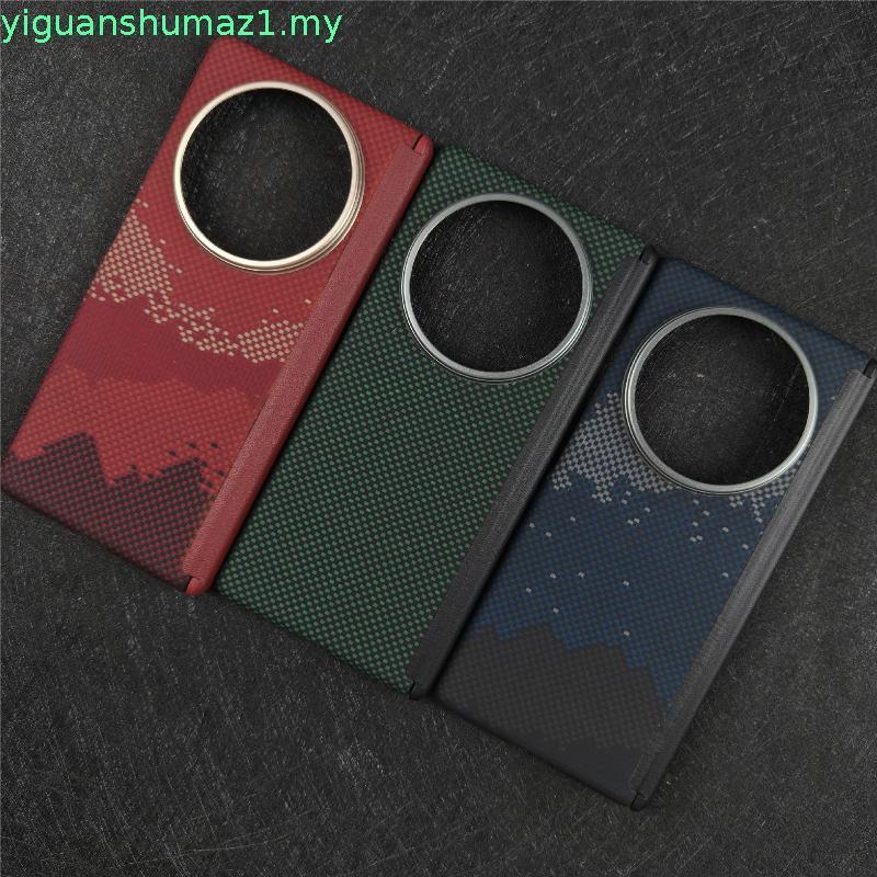 Capa de Negócios Fina em Kevlar e Fibra de Carbono para vivo X Fold5, Design Slim com Fecho Magnético, Capa Rígida à Pro