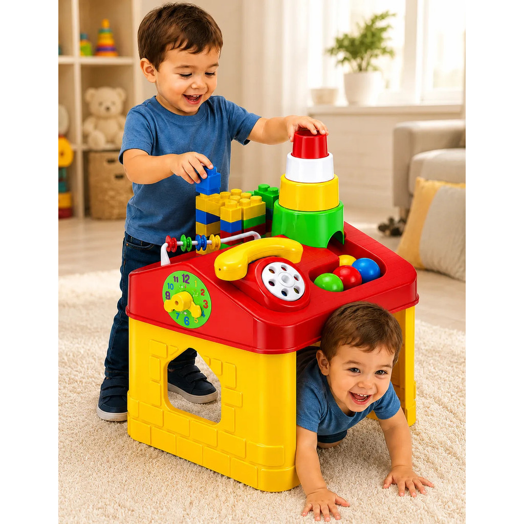 Casa De Atividades Brinquedo Educativo Infantil Bebê 28 Pçs