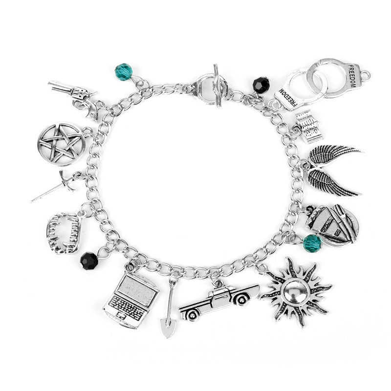 Novo estilo de pulseira com borlas e algemas criativas, inspirada em filmes de terror e poderes sobrenaturais, presente 