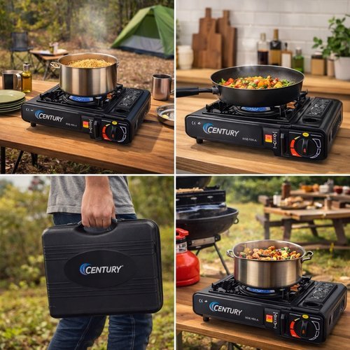 Fogareiro Portatil Century Compacto Maleta Cozinha Camping Churrasco Mochila