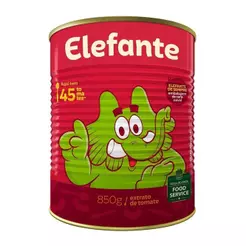 Extrato de Tomate Lata Elefante 850g - Embalagem c/ 12 unidades