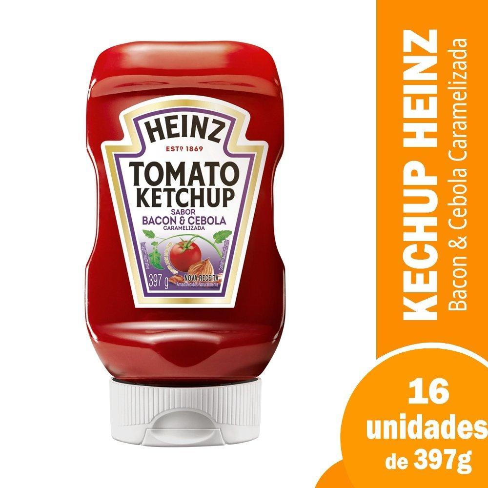 Ketchup Heinz Bacon e Cebola Caramelizada 397g - Embalagem com 16 Unidades