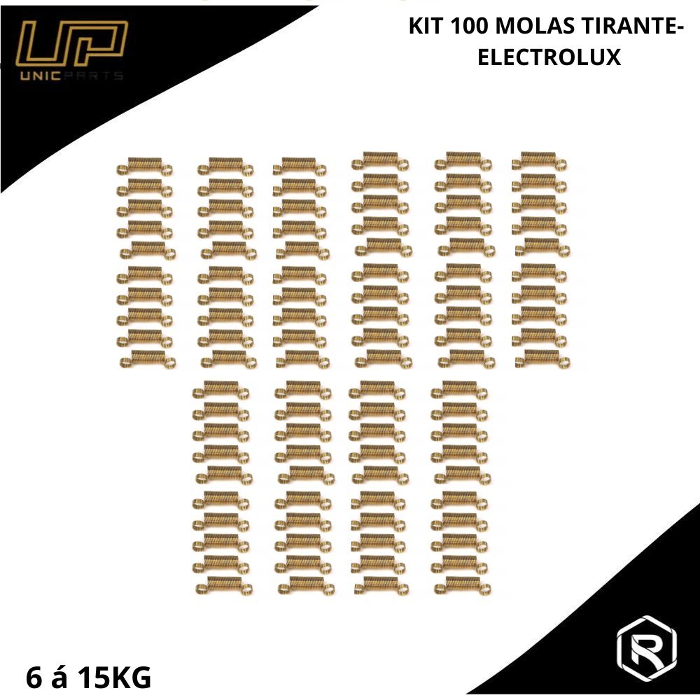 Kit com 100 Molas Vara de Suspensão Electrolux LM06/LM08 PR - 72002208 / 65158601