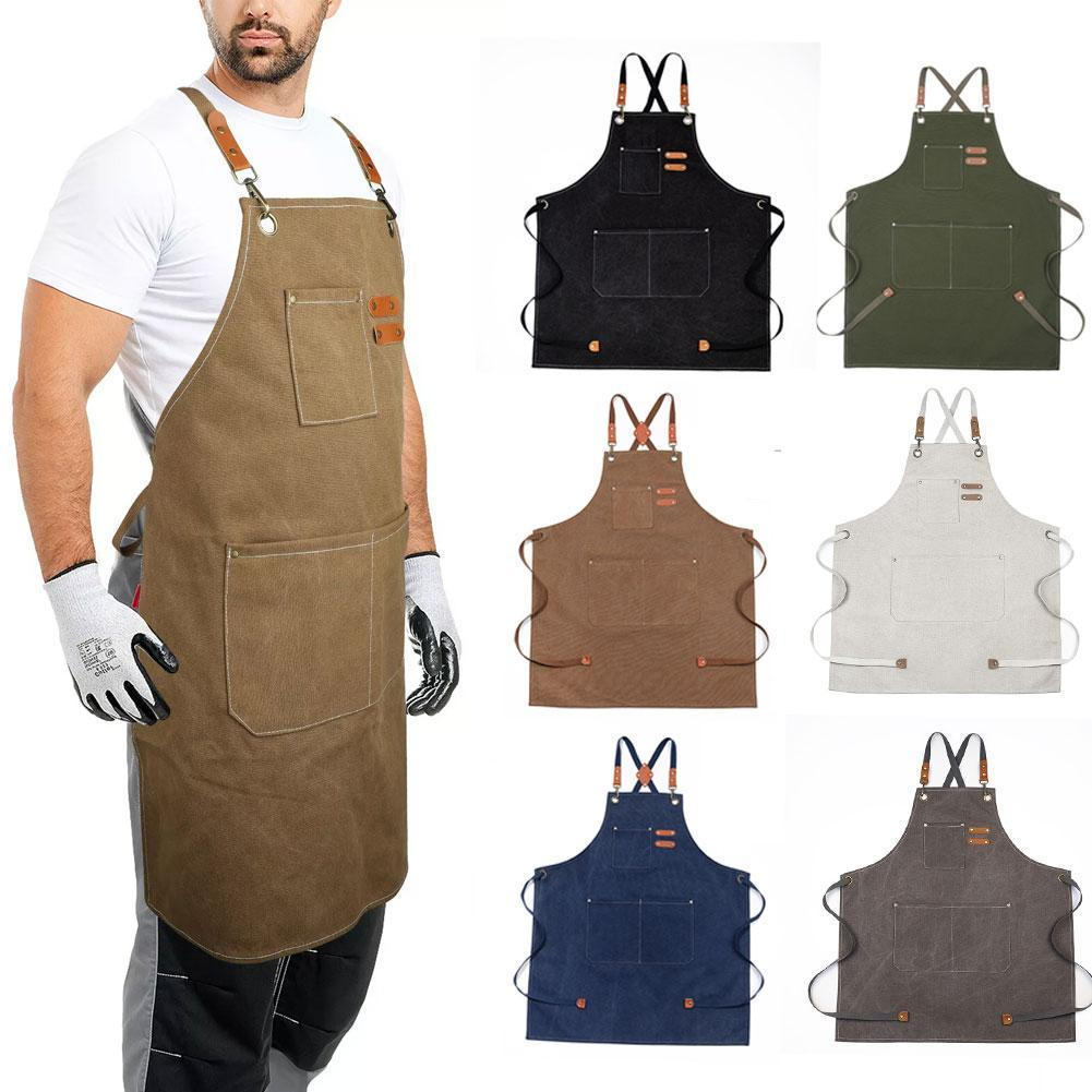Avental De Lona À Prova Dwaterproof Água Babador Cozinha Cozinhar Aventais Loja Café Barbeiro Trabalho 6 L1a1