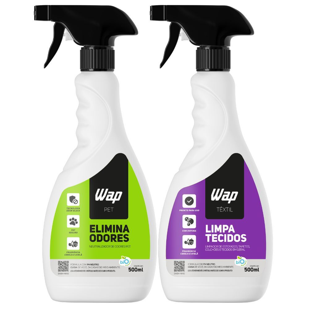Kit Anti Odor e Limpeza Profunda de Tecidos para Ambientes com Pets Uso Residencial WAP