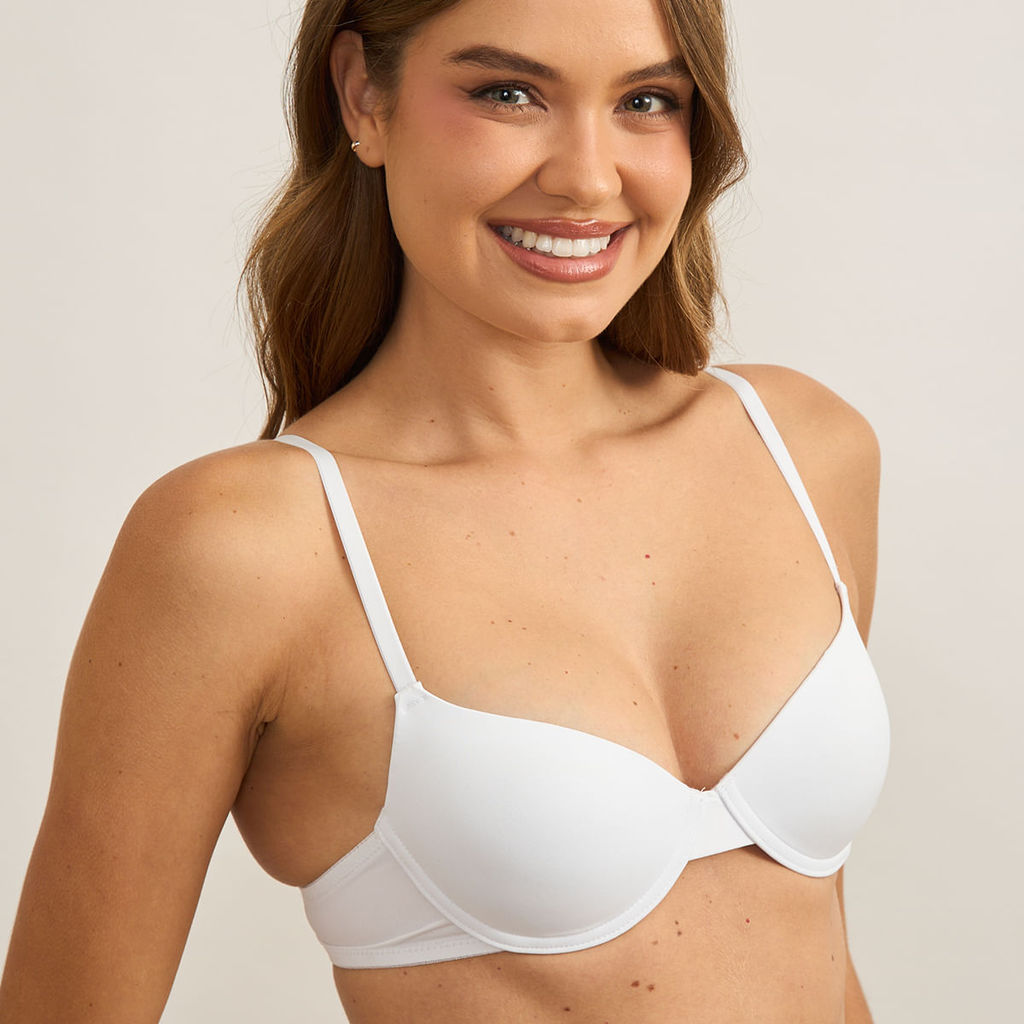 Detalhes do Sutiã Feminino com Bojo Push Up Branco