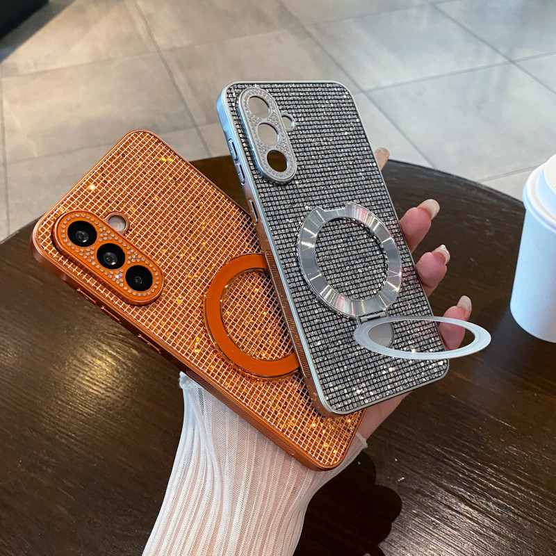Luxo Glitter Diamantes Titular Caso Para Samsung Galaxy A56 A55 A54 A53 A36 A35 A34 A26 A25 A24 A16 A15 A14 A17 A07 Prot