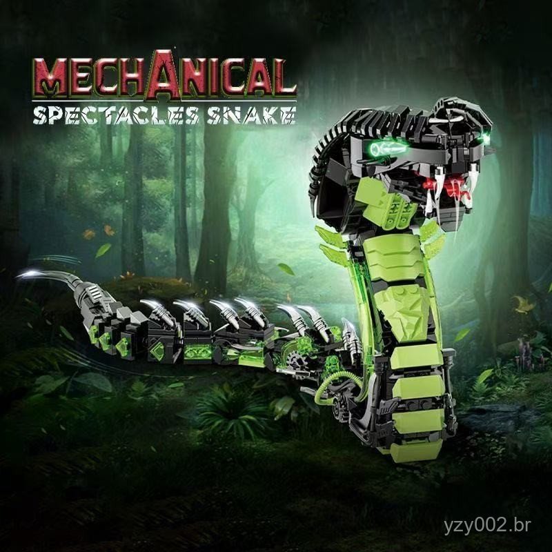 Mais de 699 peças de blocos de montar Lego, modelo de cobra-píton mecânica da selva para montagem de alta dificuldade pa