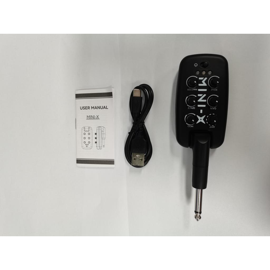 Amplificador de fone de ouvido de guitarra portátil Aumotop Som imersivo 9 tons de simulação Delay Reverb Chorus Mini