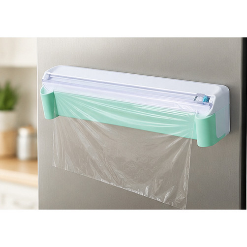 Cortador Dispenser de Filme PVC e Papel Alumínio com Corte Deslizante | Organizador de Cozinha Premium