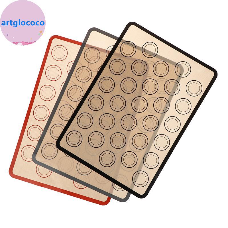 Artglococo 1 Peça 42x29.5cm Tapete De Cozimento De Silicone Para Forno Com 30 Círculos Não Sti Folhas Resistentes Ao Cal