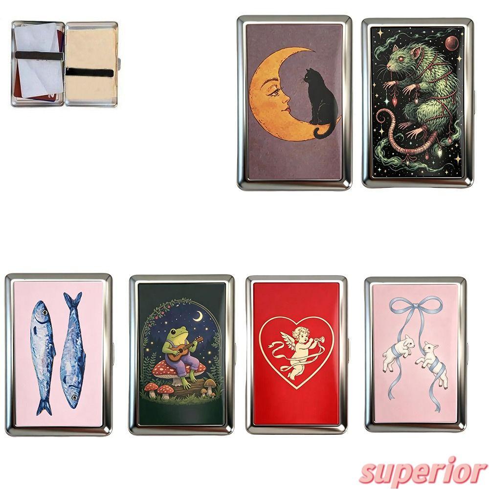 Metal SUPERIOR , Cartão Vintage Compacto Impresso , Dinheiro Portátil Aberto Da Aleta Do