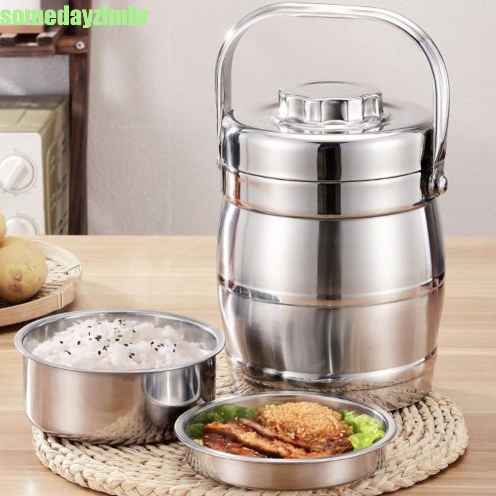 SOMEDAYZL0M Frasco Térmico Para Alimentos , Lancheira Térmica De Aço Inoxidável De Grande Capacidade , Pote Isolado À Pr