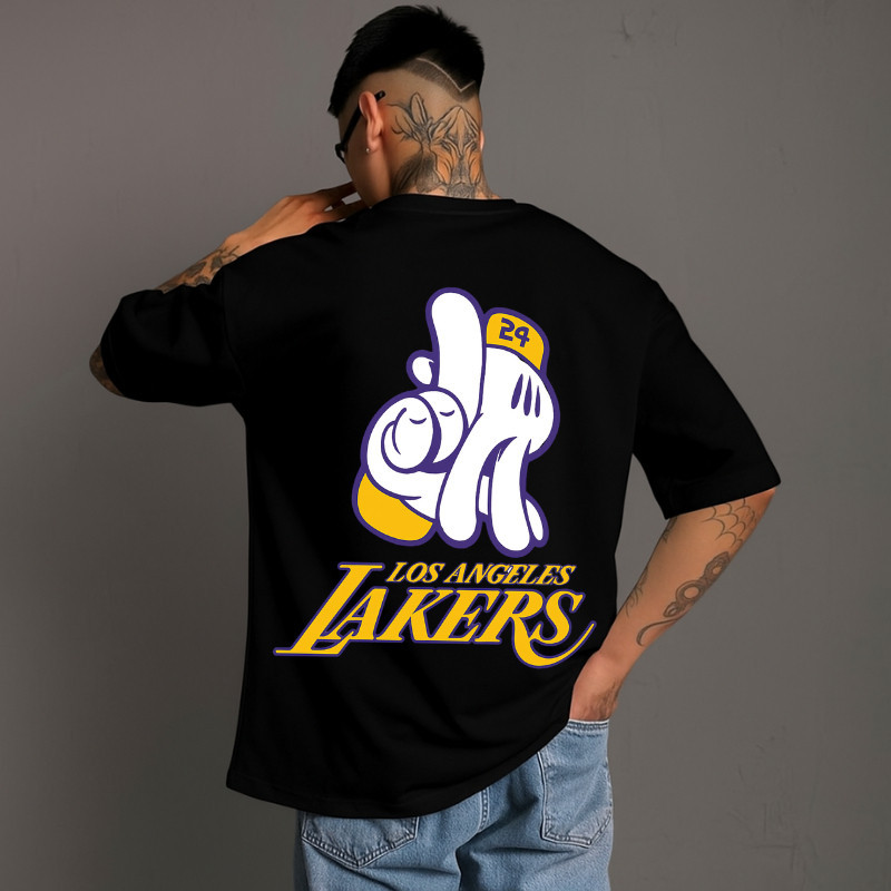Camiseta Streetwear Masculina Basquete Lakers 24' Confortável 100% Algodão Envio Rápido
