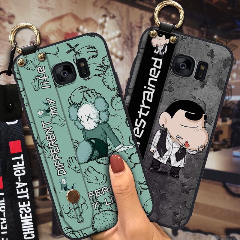 Capa Protetora De Anel Para Telefone Samsung Galaxy S7 Edge/G9350 Traseira Resistente À Sujeira Pulseira Cordão Kickstan