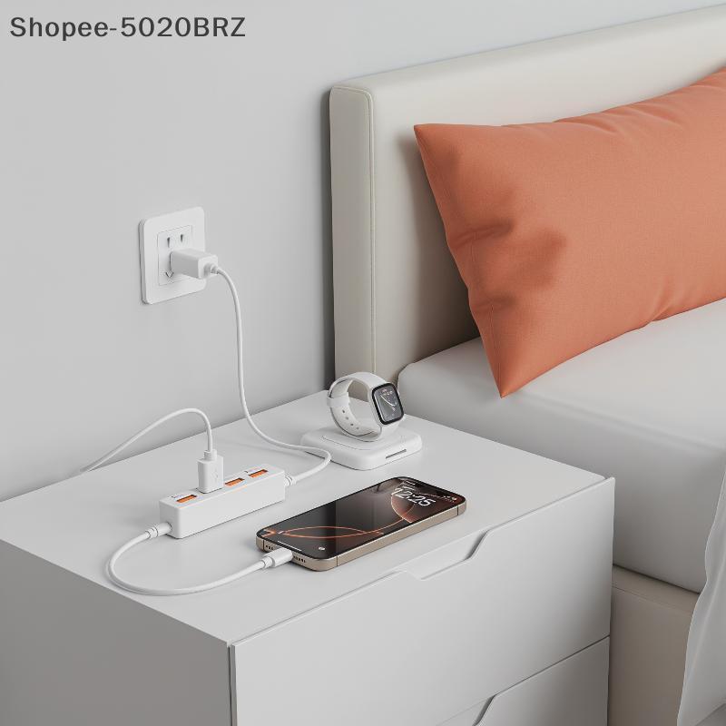 [THEBR] Carregador USB De 4 Portas Power Strip Multi Dispositivo Estação De Carregamento Rápido Hub Para Dormitório Esco