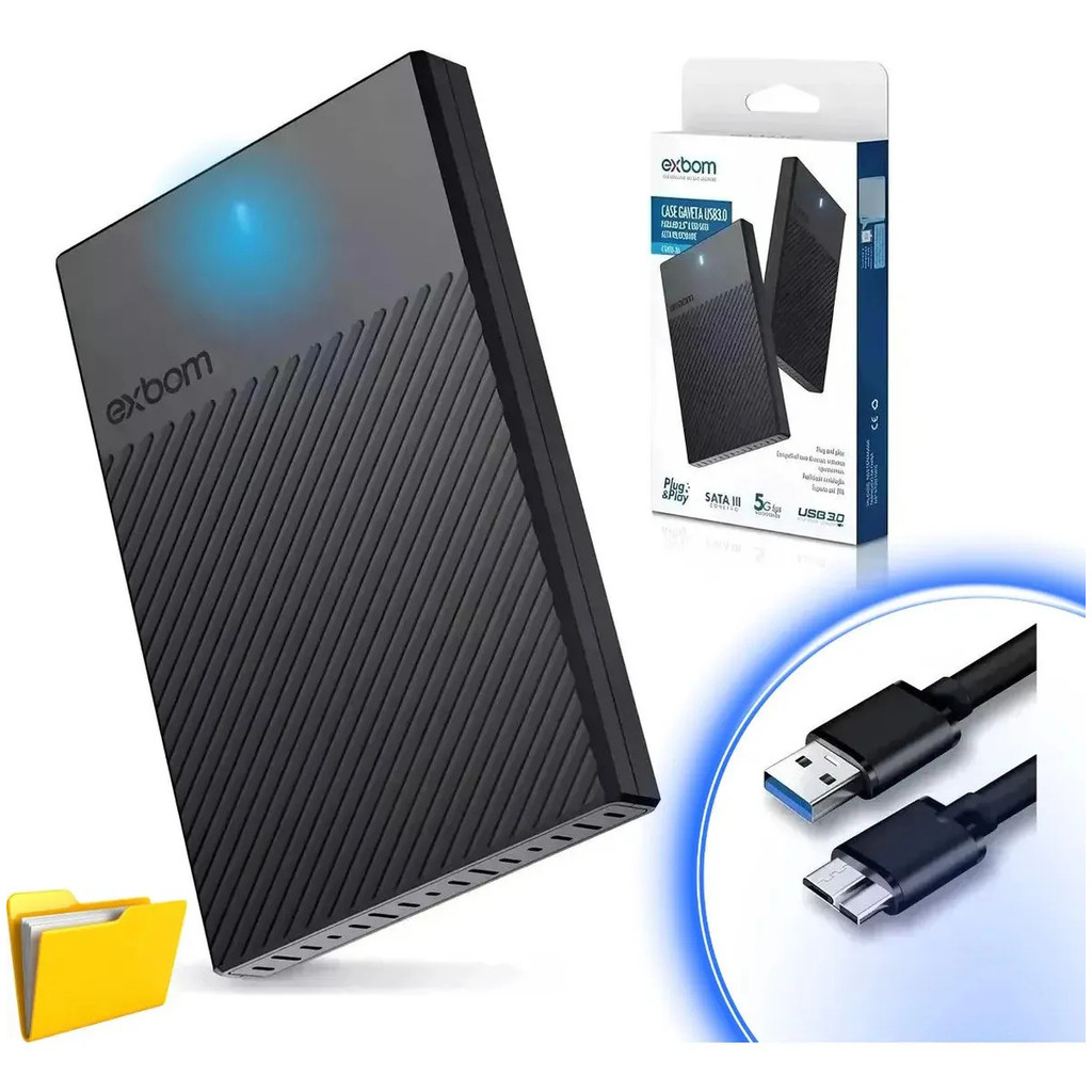 Disco Rígido Externo Exbom 1TB USB 3.0 para Notebook PS4 Xbox