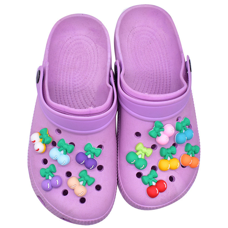  PVC Sapato Encantos Acessórios Frutas Coloridas Decoração Cerejas Fivelas Para Tamanco Sandálias Pino Presentes De 