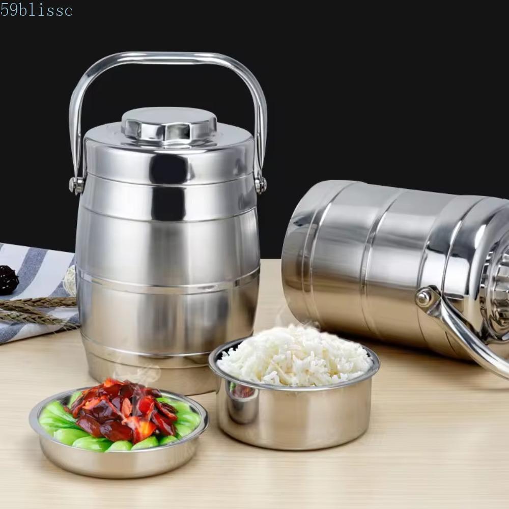 Frasco Térmico Para Alimentos BLISSC , Lancheira Térmica Com Alça Dobrável De Grande Capacidade , Pote Isolado Durável À