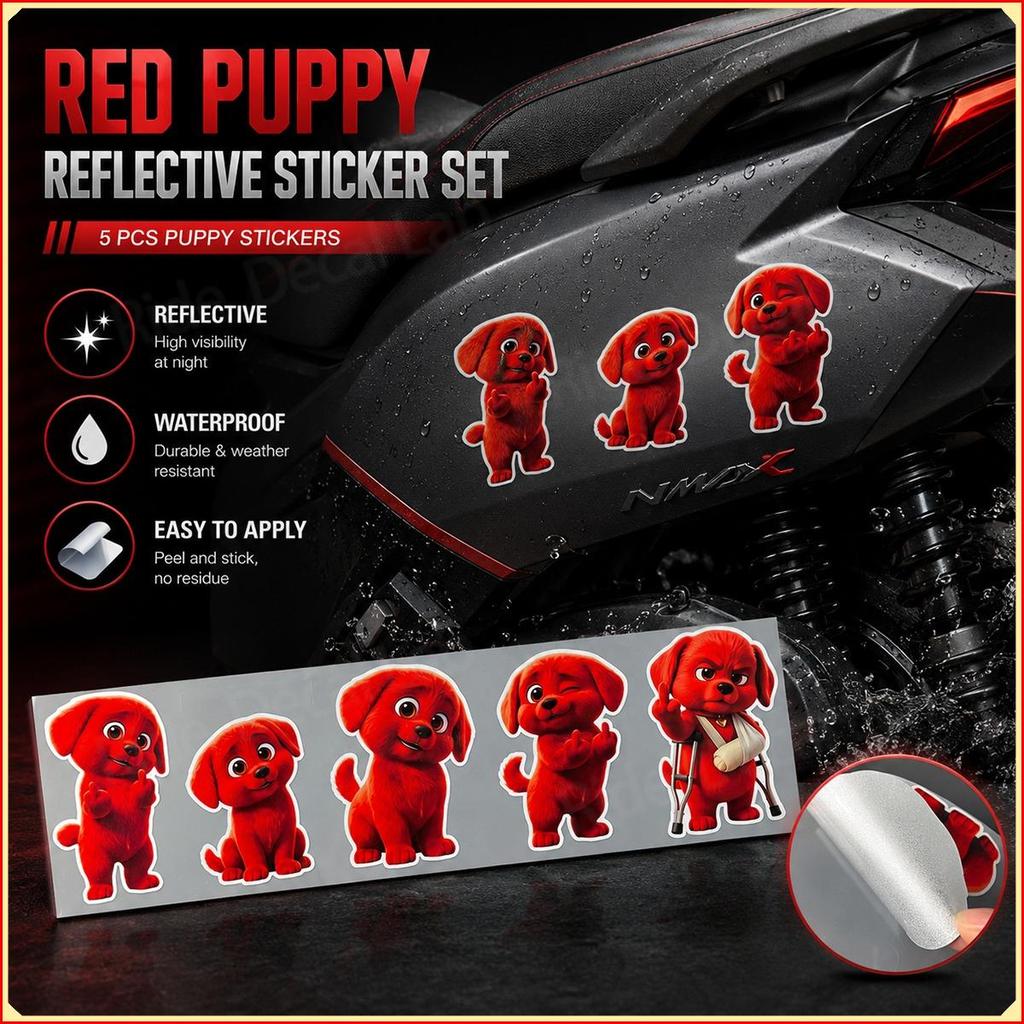 Filhote De Cachorro Divertido Adesivos Engraçados Expressões Personalizadas Pequeno Cão Vermelho À Prova Dwaterproof Águ