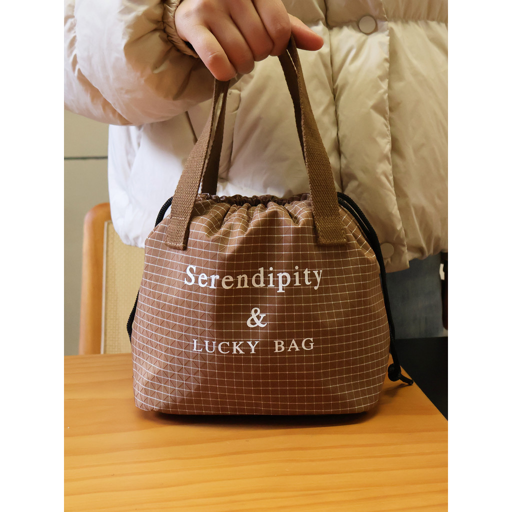 Japonês simples cordão Design portátil lancheira saco balde de isolamento guisado copo pote mão-transporte almoço saco à