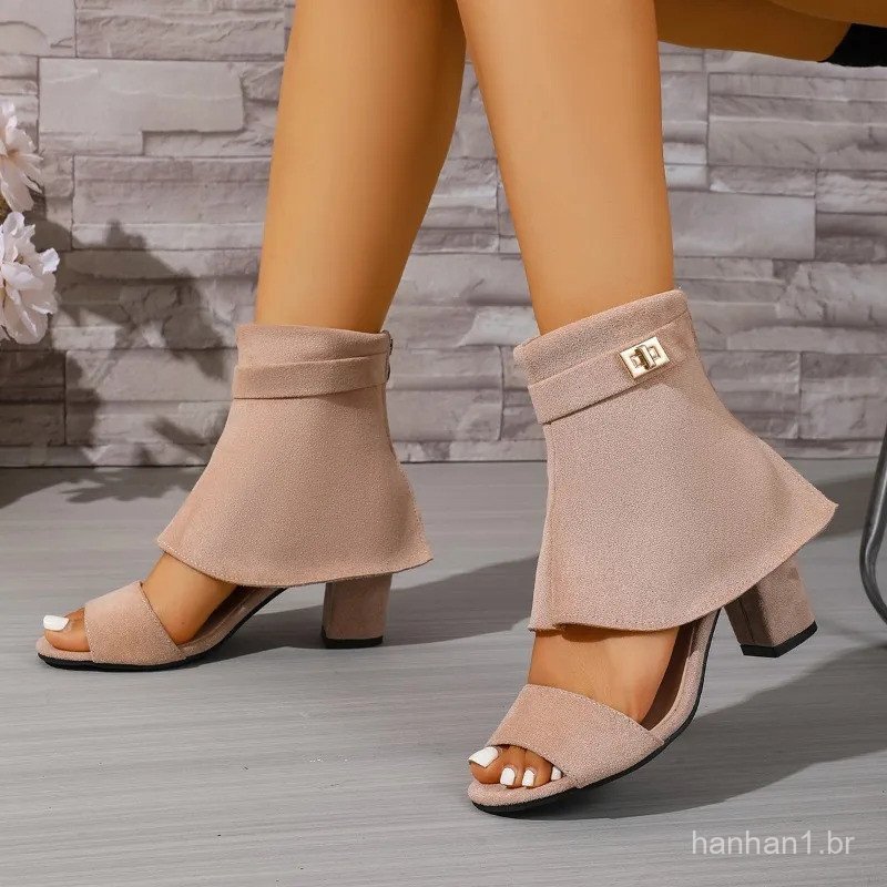 Sandálias Femininas, Botas de Verão, Marca, Tamanhos Grandes, Gladiador da Moda, Salto Grosso, Sapatos Plataforma, Chine