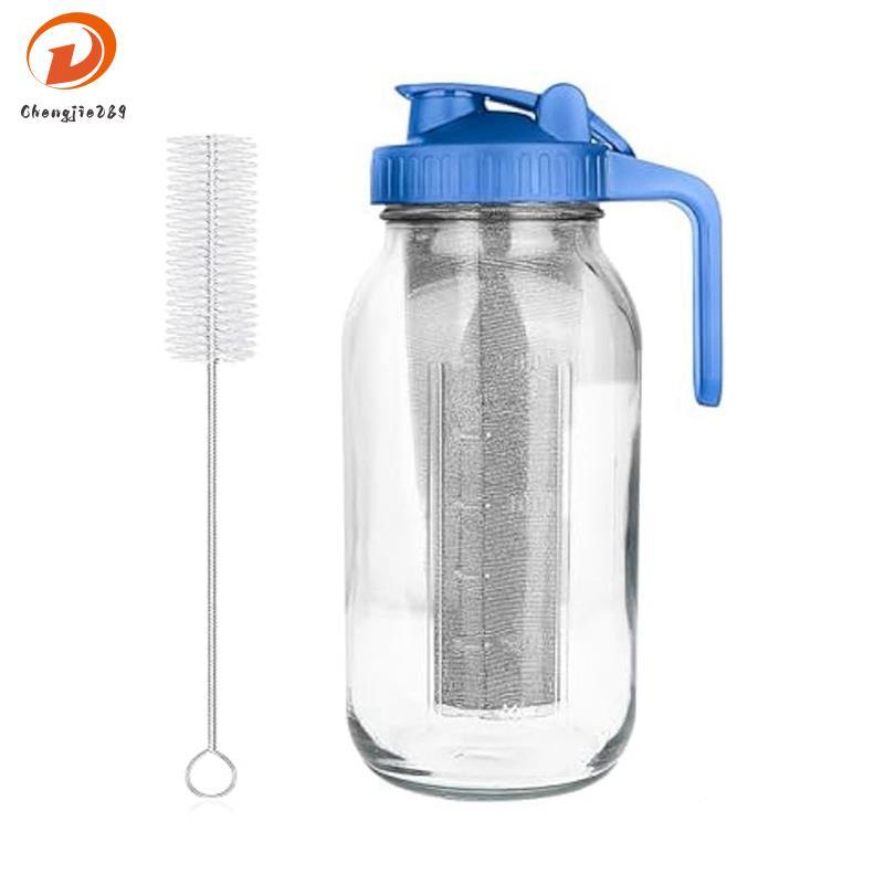 [Novo C] Cafeteira De Fermentação Fria , Jarra De Boca Larga De 64 Onças Com Filtro , Tampa De Alça De Bico De Pão À Pro