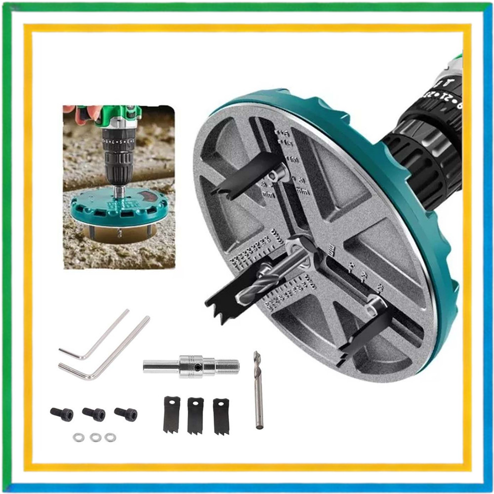Kit de serra de furo de 45 mm-130 mm de diâmetro, kit de serra de furo para carpintaria de diâmetro ajustável