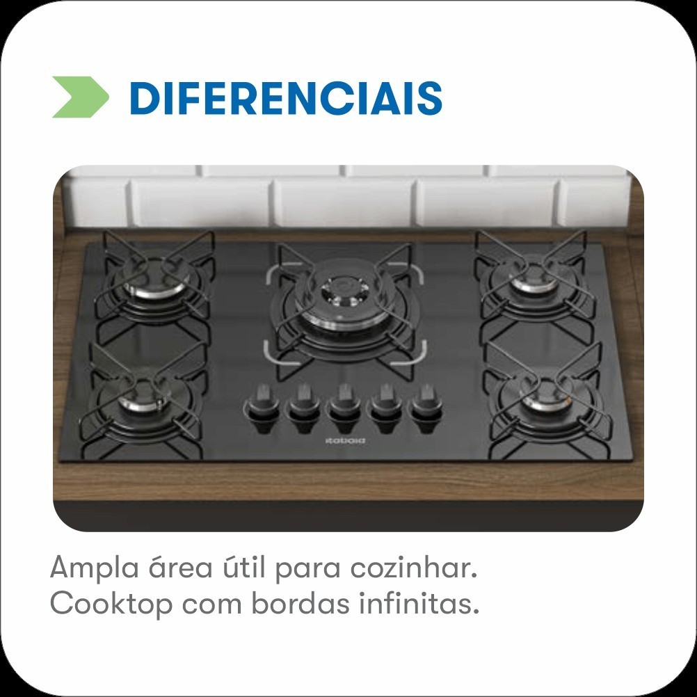 Cooktop 5 Bocas Itatiaia Itamaster Tripla Chama Premium