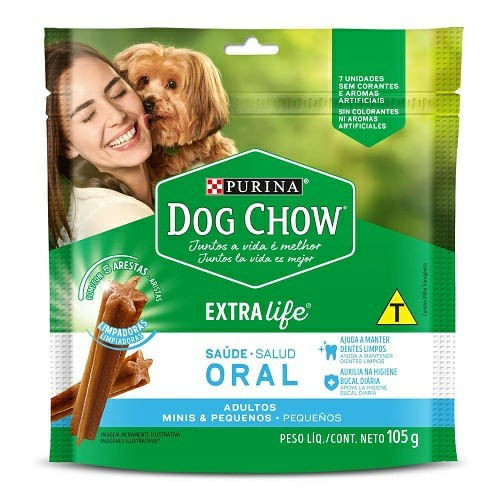 Petisco Dog Chow Extra Life Saude Oral para Caes de Porte Mini e Pequeno - 105g
