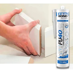 Cola PU40Fix Tekbond Branco 280ml Adesivo Polimero Multiuso Ideal Calhas, Porcelana, Madeiras, Metais, Concreto, Vidros