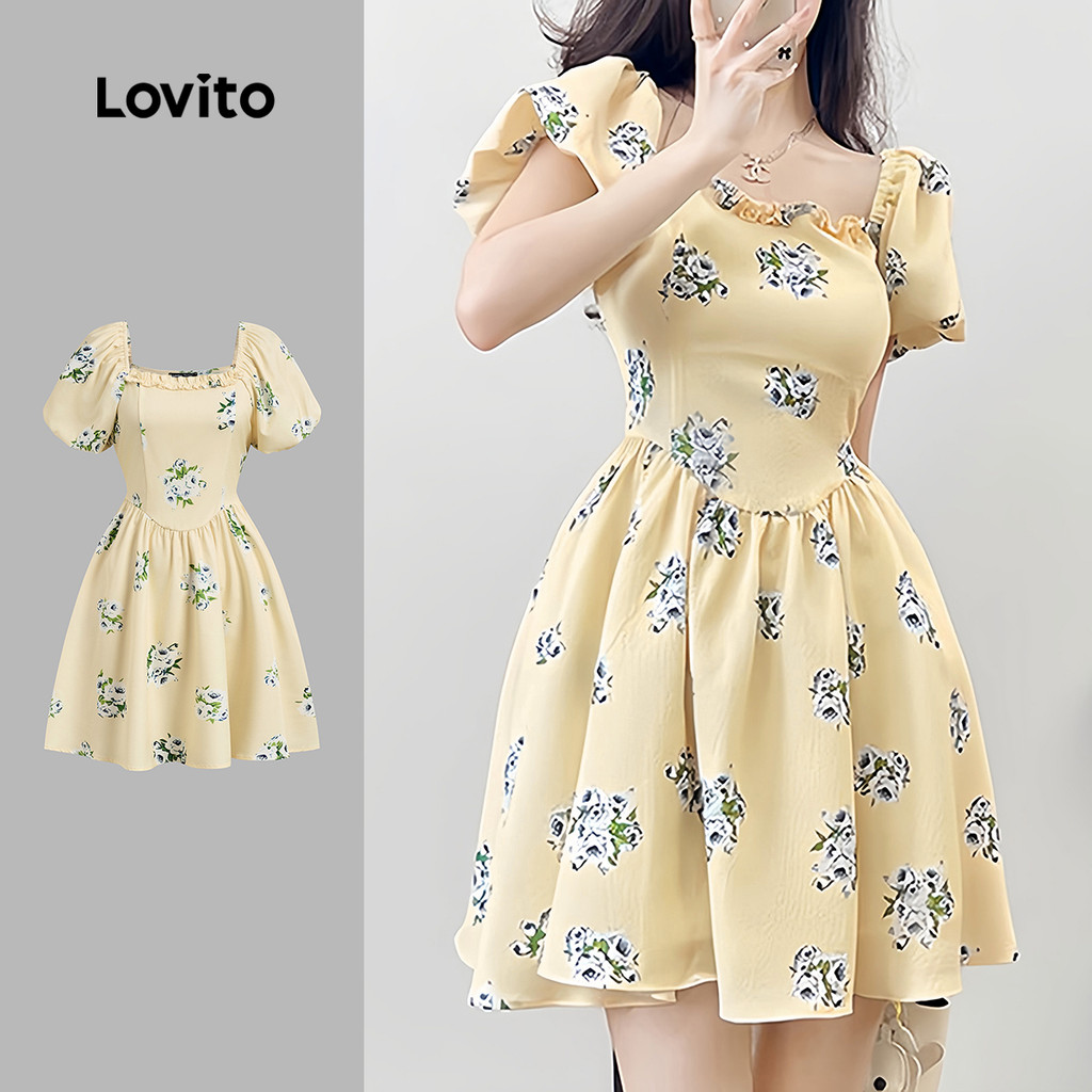 Lovito Vestido Casual com Zíper de Primavera/verão para Mulheres L143ED319 em Oferta na Shopee