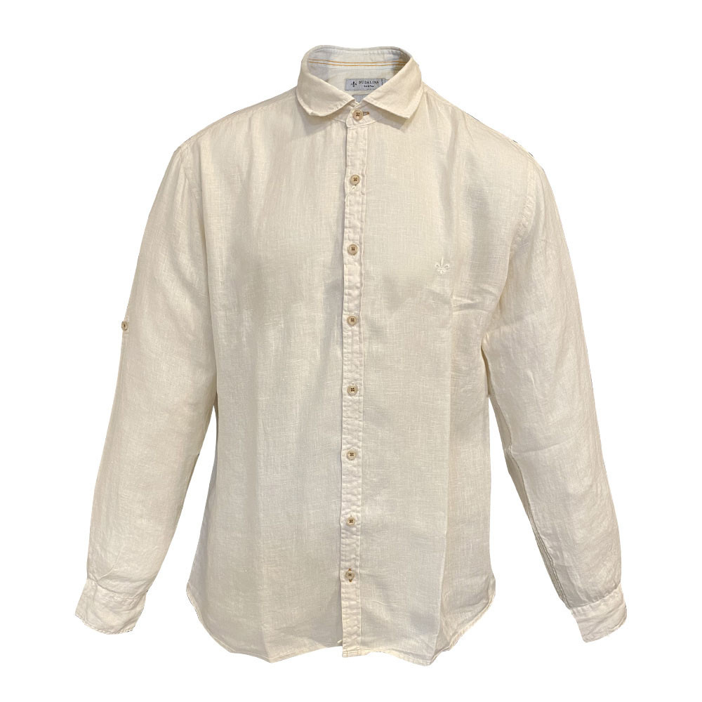 Camisa Comfort Masculina Dudalina Linho Bege Claro