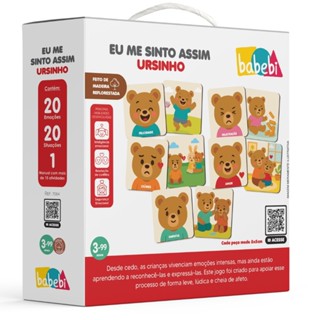 JOGO EU ME SINTO ASSIM URSINHO MADEIRA BABEBI BRINQUEDO EMOÇÕES EDUCATIVO SENTIMENTOS INFANTIL MDF em Oferta na Shopee