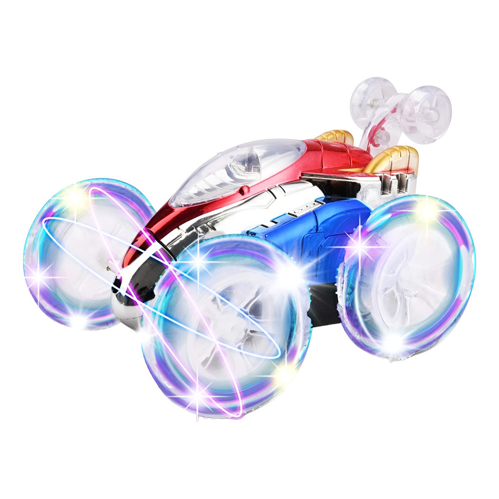 Carrinho de Controle Remoto Com Luzes Gira 360 Graus Carro Maluco Giratório Com Luzes Led