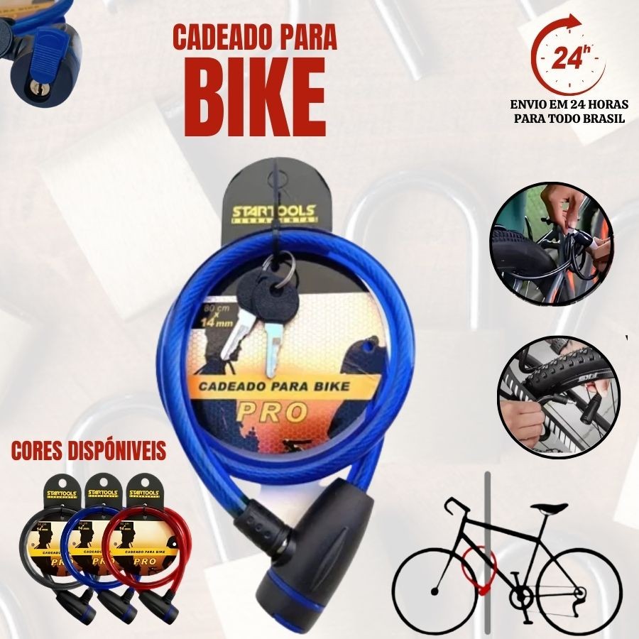 Cadeado Antifurto Trava Grossa Para Moto Bicicleta Bike Capacete Portão Porta Corrente Segurança