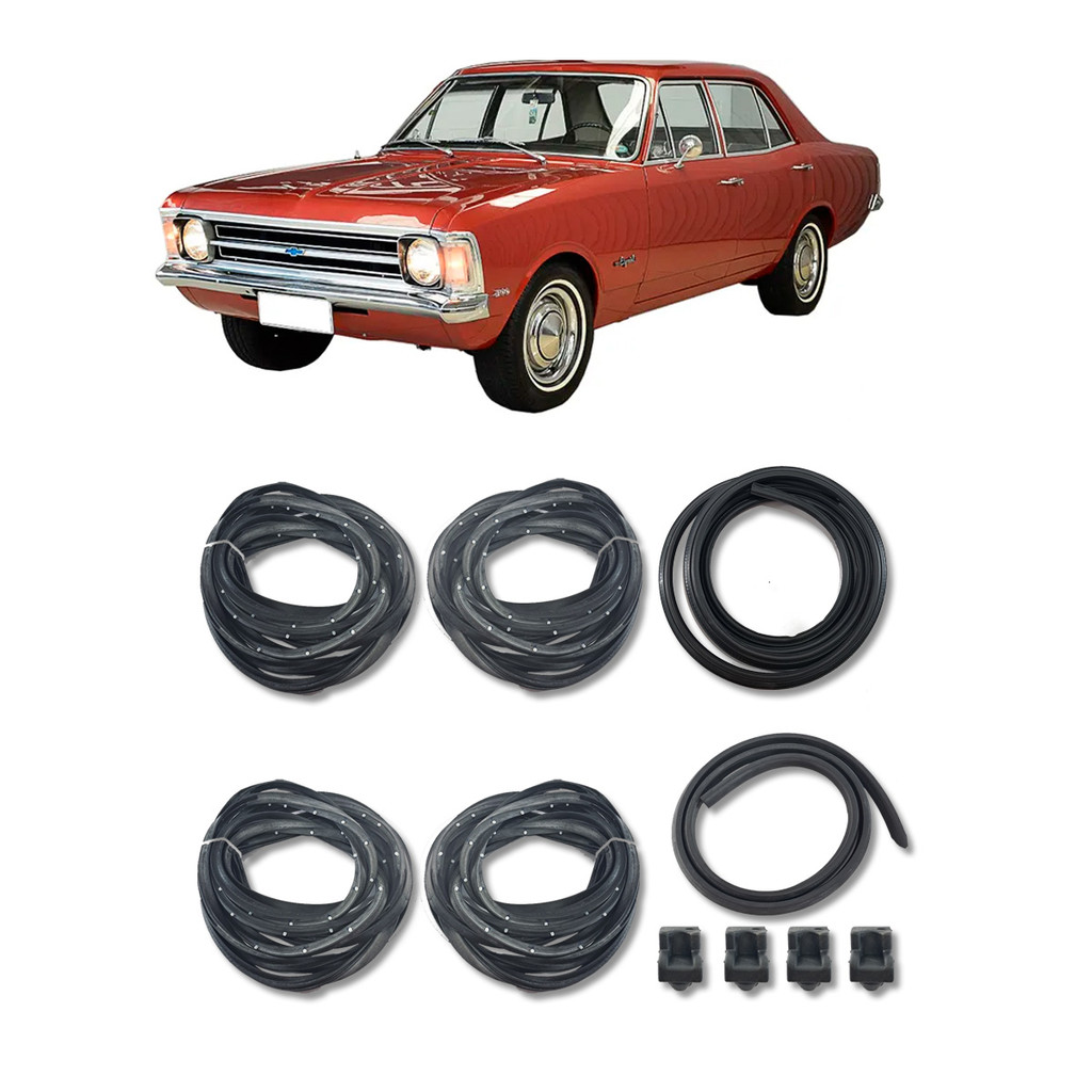 KIT BORRACHA PORTA + BORRACHA MALA + BORRACHA CAPÔ + BATENTE COXIM CAPO OPALA 68 A 79 4 PORTAS