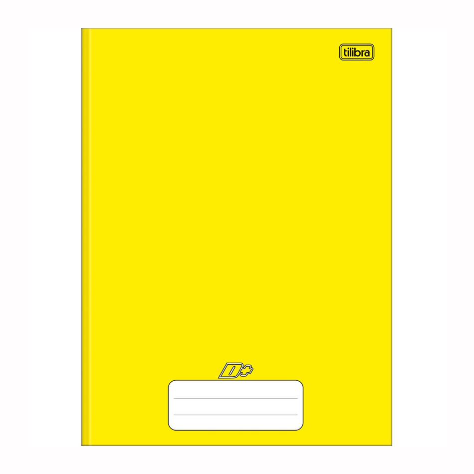 Caderno brochurão capa dura universitário 1X1 48 folhas D mais Amarelo Tilibra